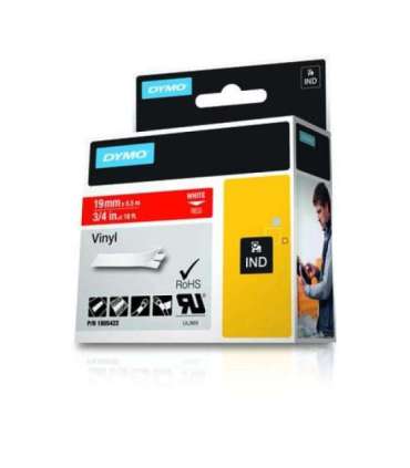 Dymo Schriftband Vinyl White Red (1805422)