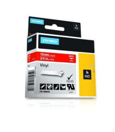 Dymo Schriftband Vinyl White Red (1805422)