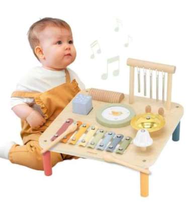 Viga Drewniany Stolik Edukacyjny Muzyczny Sensoryczny 7W1