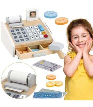 VIGA puidust poekassa, hall-valge