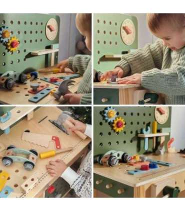 WOOPIE GREEN Drewniany Warsztat STEM Zestaw z Narzędziami