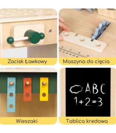 WOOPIE GREEN Drewniany Warsztat STEM Zestaw z Narzędziami