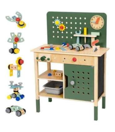 WOOPIE GREEN Drewniany Warsztat STEM Zestaw z Narzędziami