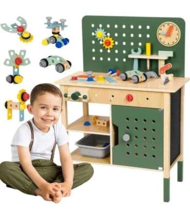 WOOPIE GREEN Drewniany Warsztat STEM Zestaw z Narzędziami