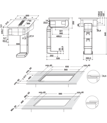 Induktsioonpliidiplaat koos õhupuhastajaga Whirlpool WVH1065BFKIT