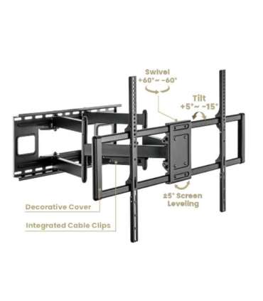 Gembird WM-120ST-01 TV mount/stand 3.05 m (120") Black