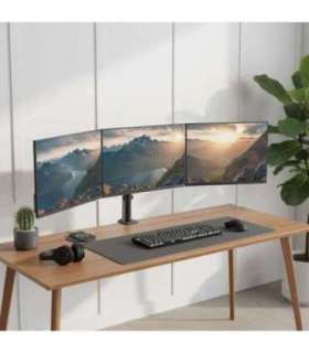 Maclean 3 monitor mount, gas spring, 17"-27", 2-8kg, black, MC-137