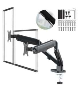 Maclean 2 monitor mount, gas spring, 17"-32", 2-10kg, black, MC-134