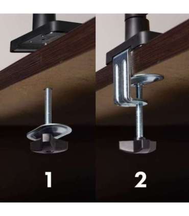 Maclean 2 monitor mount, gas spring, 17"-32", 2-10kg, black, MC-134