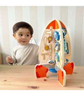 Tooky Toy suur puidust multifunktsionaalne hariv rakettmänguasi