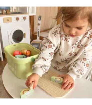 TOOKY TOY puidust toidukomplekt: köögiviljad ja puuviljad