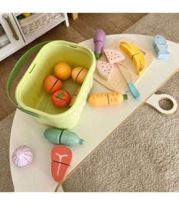 TOOKY TOY puidust toidukomplekt: köögiviljad ja puuviljad