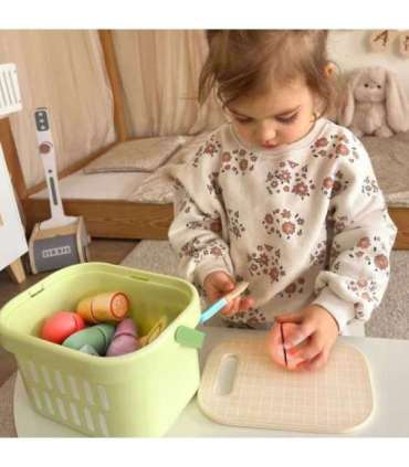 TOOKY TOY puidust toidukomplekt: köögiviljad ja puuviljad