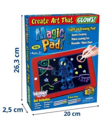 WOOPIE Magiczny Tablet Graficzny do Rysowania Neonowe Kolory