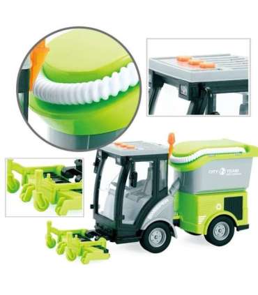 WOOPIE Zamiatarka Miejska 1:16 Zielona Efekty Dźwiękowe i Świetlne