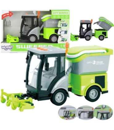 WOOPIE Zamiatarka Miejska 1:16 Zielona Efekty Dźwiękowe i Świetlne