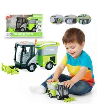 WOOPIE Zamiatarka Miejska 1:16 Zielona Efekty Dźwiękowe i Świetlne