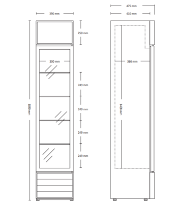 Vitriinkülmik Scandomestic SD217BE, must