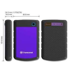 External HDD|TRANSCEND|StoreJet|2TB|USB 3.0|Colour Purple|TS2TSJ25H3P