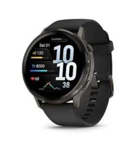Garmin Venu 4 Smart Watch 45mm, GPS, Black with Dark Gray Silicone Band EU