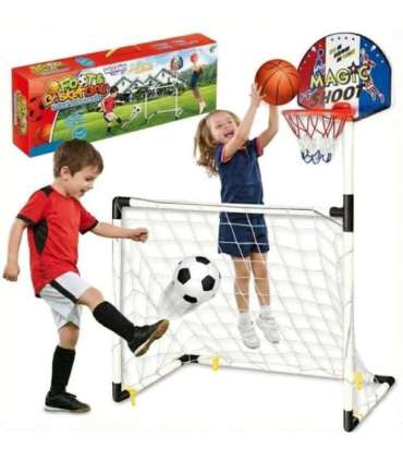 WOOPIE 2-ühes komplekt: korvpall ja jalgpalli värav + pallid