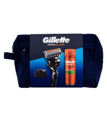 Подарочный набор Gillette ProGlide: станок + гель для бритья 200 мл + подставка для бритвы