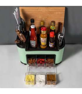 Многофункциональная кухонная полка SortOut (зелёная)