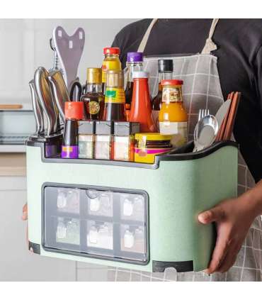 Многофункциональная кухонная полка SortOut (зелёная)