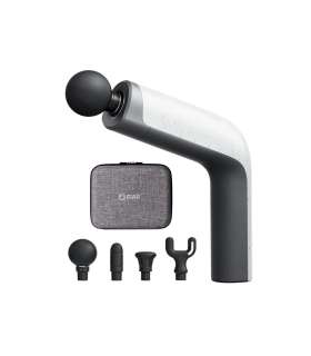 Массажный пистолет Fiar, 5 скоростей, 4 насадки, белый