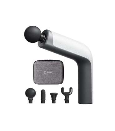 Массажный пистолет Fiar, 5 скоростей, 4 насадки, белый