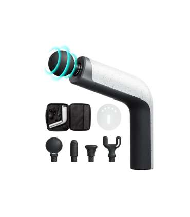 Массажный пистолет Fiar, 5 скоростей, 4 насадки, белый