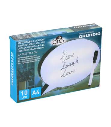Grundig LED Lightbox „Speech Bubble” tahvel, 30 × 21 cm