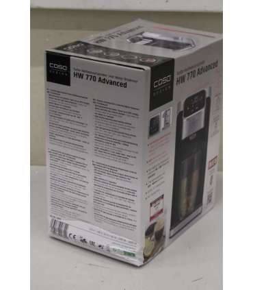 SALE OUT. Caso 01889 HW 770 advanced Turbo Hot water dispenser, Capacity 2.7 L, Black/Stainless Steel Caso Turbo Hot