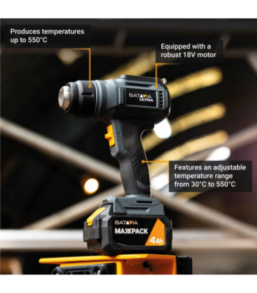 Batavia B.V. 18V Cordless Heat Gun with Digital LCD Display (battery and charger not included)
