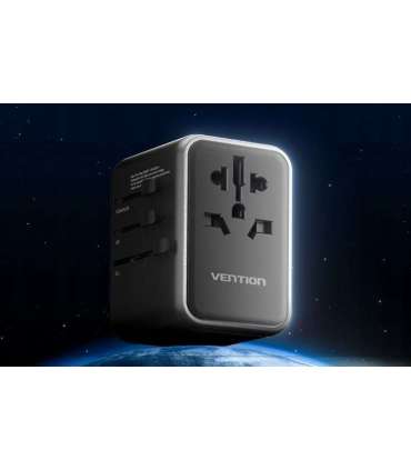 Vention 65W GaN Travel Adapter and Charger 2x USB-A 2x USB-C