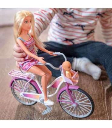 WOOPIE ROYAL Lalka Lily Rowerzystka Bobas w Foteliku Rower