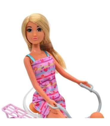 WOOPIE ROYAL Lalka Lily Rowerzystka Bobas w Foteliku Rower