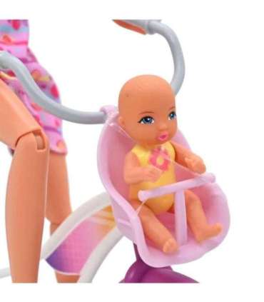 WOOPIE ROYAL Lalka Lily Rowerzystka Bobas w Foteliku Rower