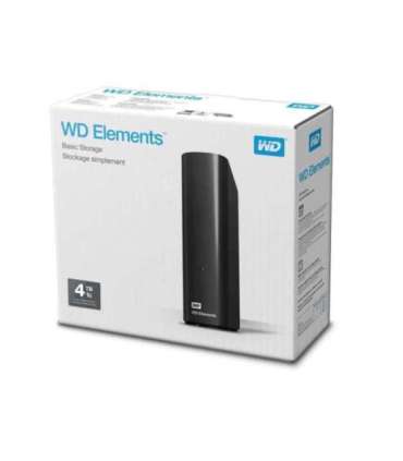 External HDD|WESTERN DIGITAL|Elements Desktop|4TB|USB 3.0|Black|WDBWLG0040HBK-EESN
