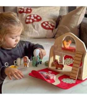 TOOKY TOY Деревянная складная ферма в чемоданчике с животными