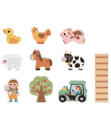 TOOKY TOY Деревянная складная ферма в чемоданчике с животными