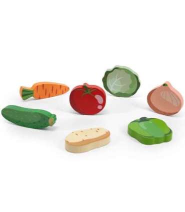 VIGA деревянная головоломка Montessori 2 в 1, фигурки овощей