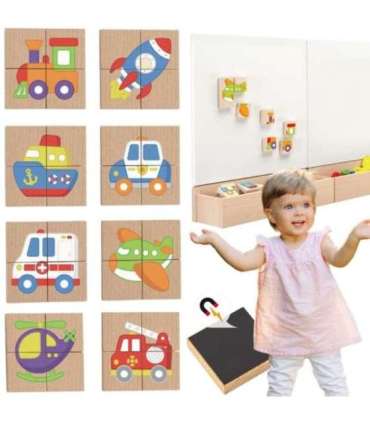 Viga puidust magnetpusle - sõidukid. FSC-sertifikaat