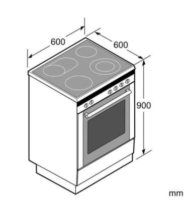Bosch Cooker HLN39A060U Hob type Induction Oven type Electric Black Width 60 cm Grilling Red LED Depth