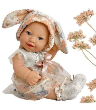 WOOPIE ROYAL Lalka Bobas 24 cm w Sukience i Czapeczce Króliczka