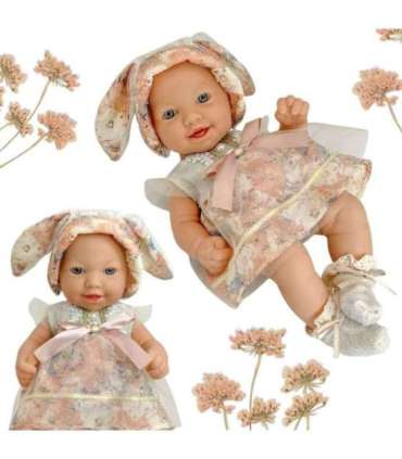 WOOPIE ROYAL Lalka Bobas 24 cm w Sukience i Czapeczce Króliczka