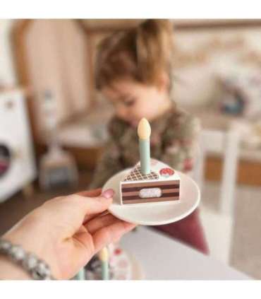 TOOKY TOY Drewniany Tort Urodzinowy ze Świeczkami Rzepy