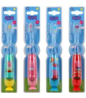 Peppa Pig Flashing Toothbrush Set with Suction Cap Different Colors 4 pcs
