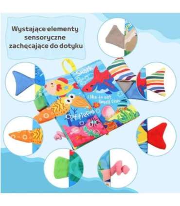 WOOPIE BABY krõbisev riideraamat mereloomade sabadega