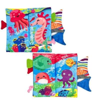 WOOPIE BABY krõbisev riideraamat mereloomade sabadega